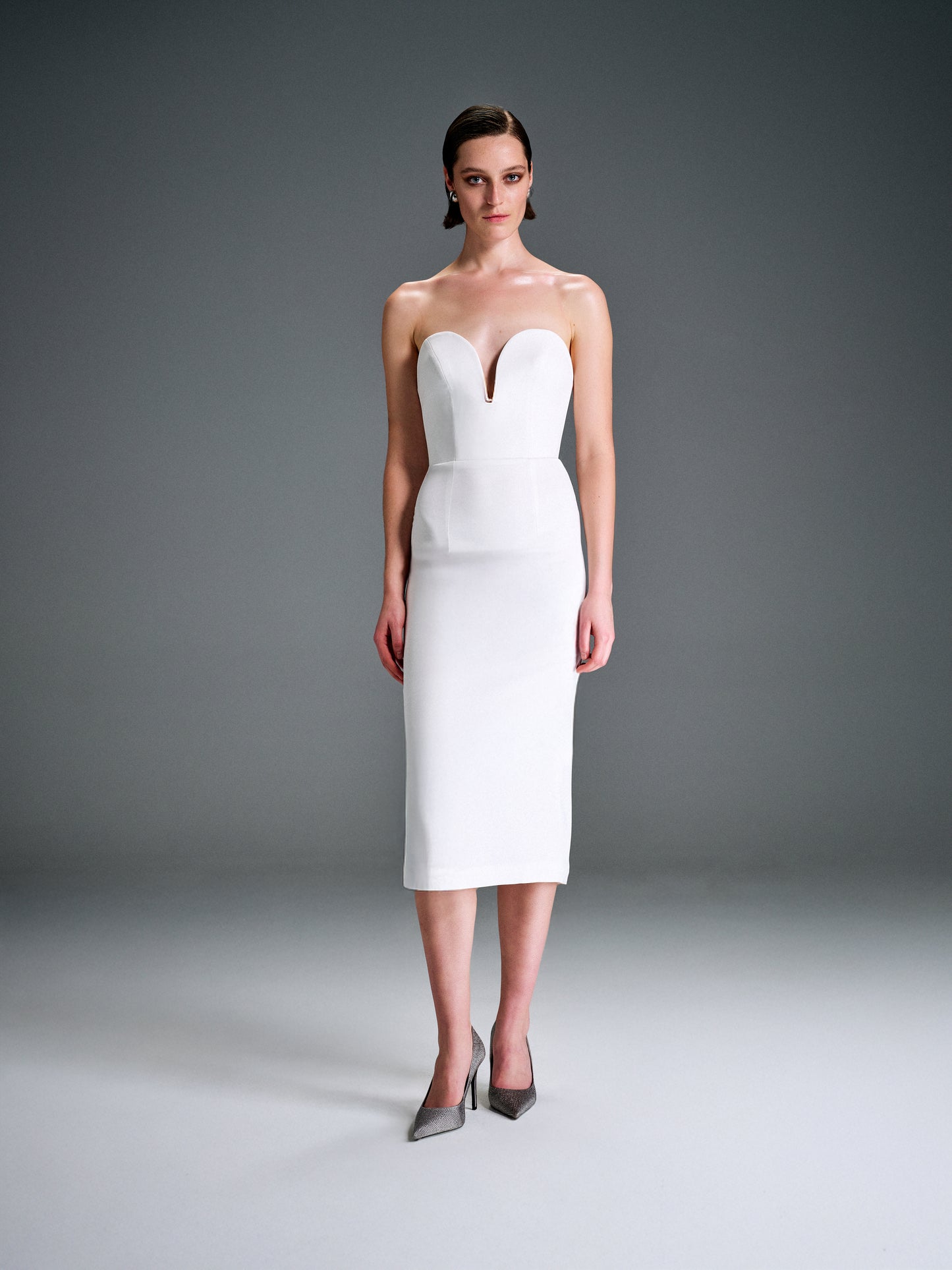 ASTRID Midi Dress in White