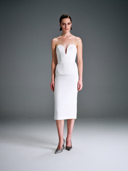 ASTRID Midi Dress in White